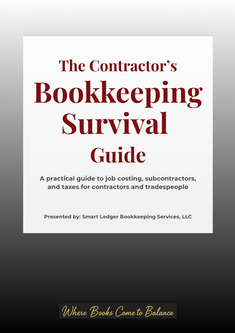Free guide cover: The Contractor's Bookkeeping Survival Guide