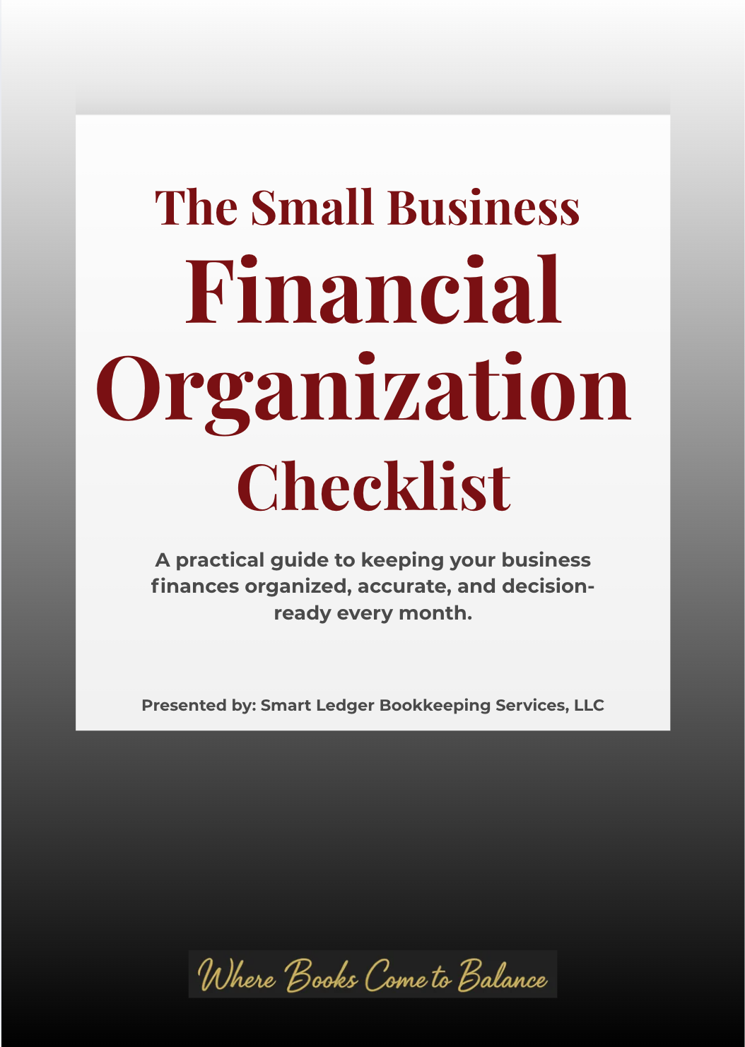 Free guide cover: The Small Business Financial Organization Checklist