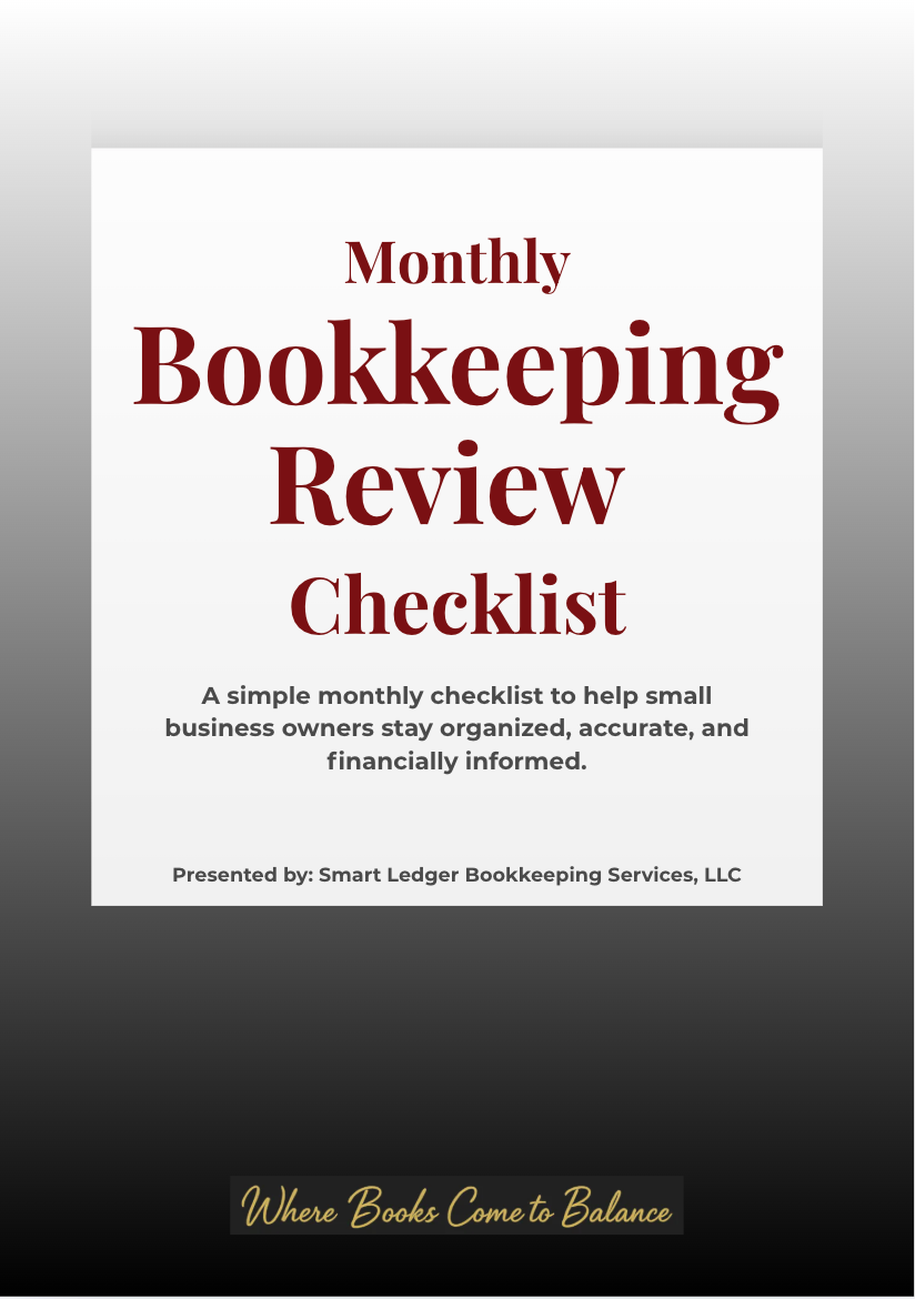 Free guide cover: Monthly Bookkeeping Review Checklist